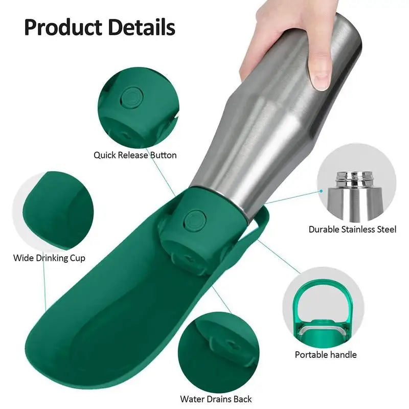 Portable Water Bottle For Dogs 27oz Stainless Steel