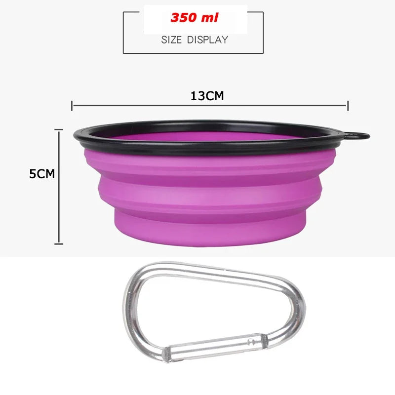1000ml-350ml Large Collapsible Dog Pet Folding Silicone bowl