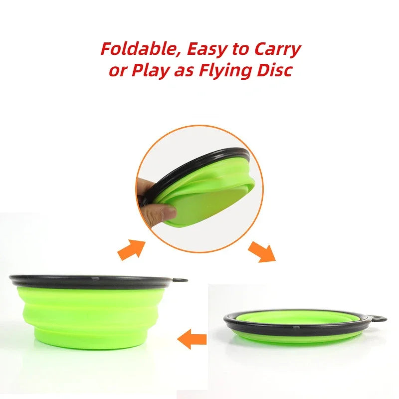 1000ml-350ml Large Collapsible Dog Pet Folding Silicone bowl