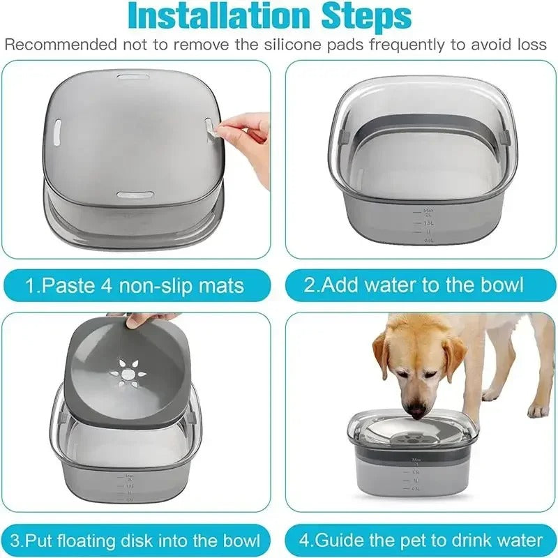 2-L anti-spill pet water bowl
