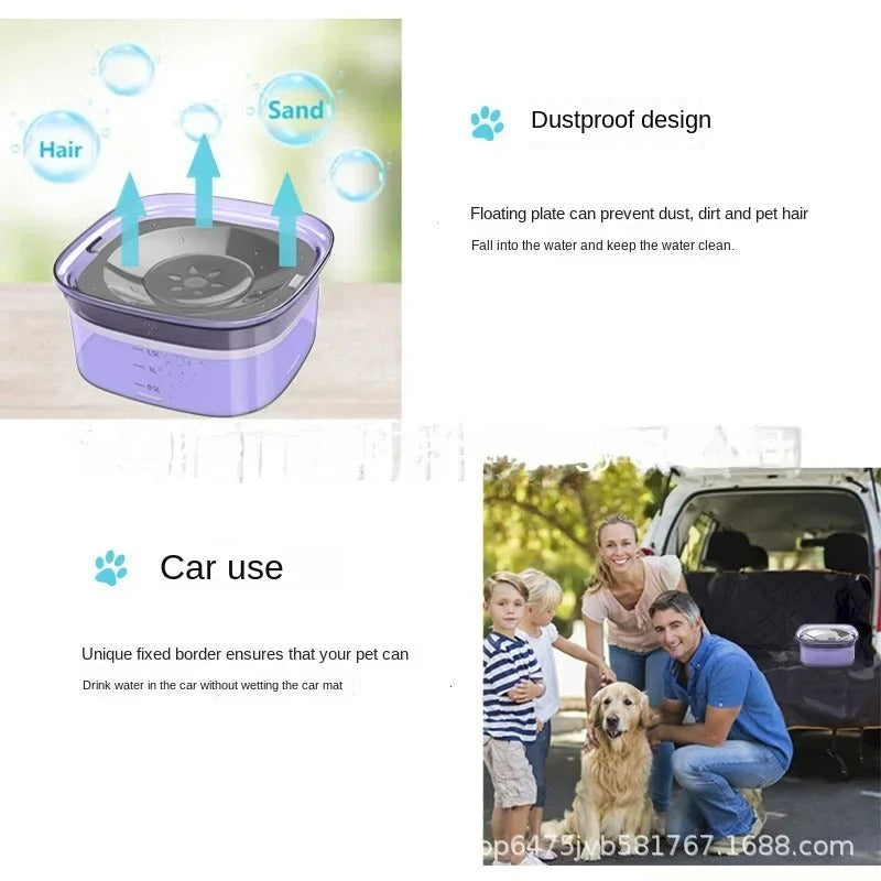 2-L anti-spill pet water bowl