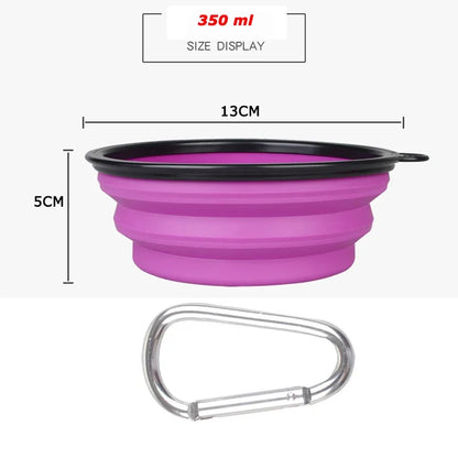 1000ml-350ml Large Collapsible Dog Pet Folding Silicone bowl