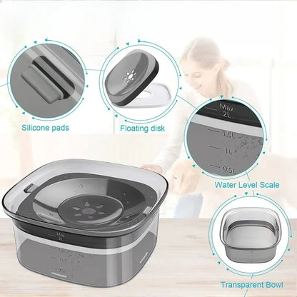 2-L anti-spill pet water bowl