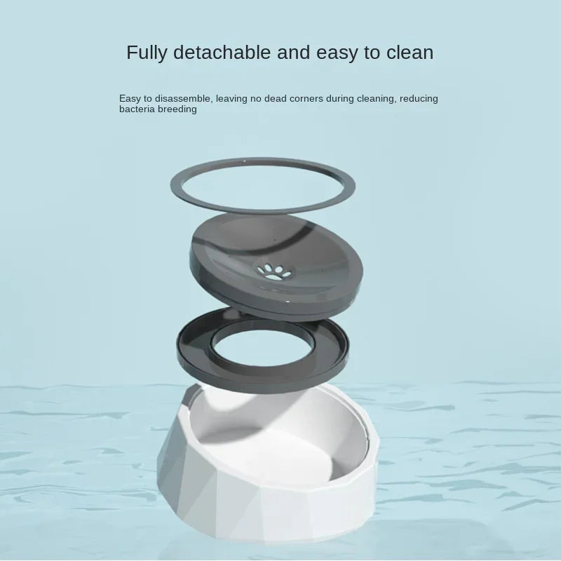 Floating anti-spill pet water bowl