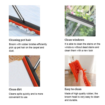 Pet Hair Removal Rubber Broom