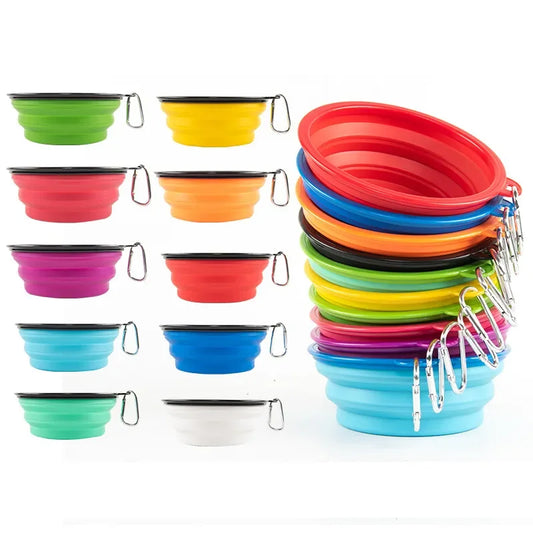 1000ml-350ml Large Collapsible Dog Pet Folding Silicone bowl