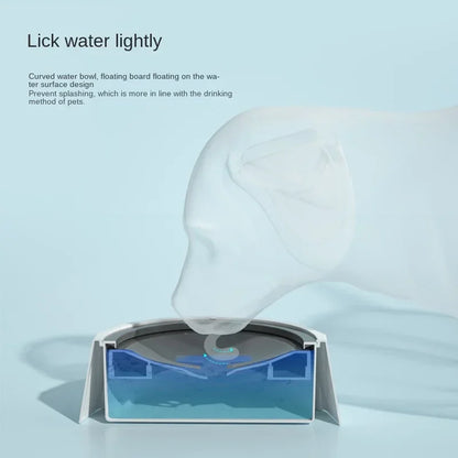 Floating anti-spill pet water bowl